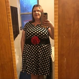 Big in 2020! Black and white polka dot dress